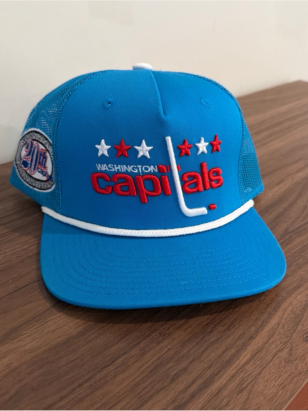 Blue Vintage Capitals Snapback Rope Hat 20th Anniversary